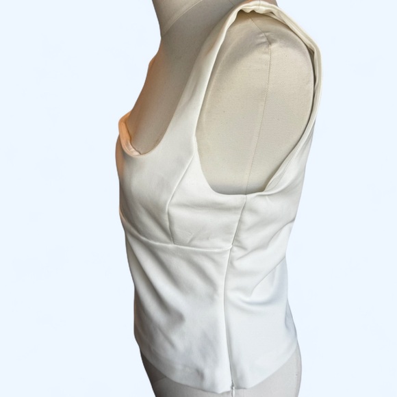 Zara White Square Neck Tank Top structured silhouette - Picture 3 of 11